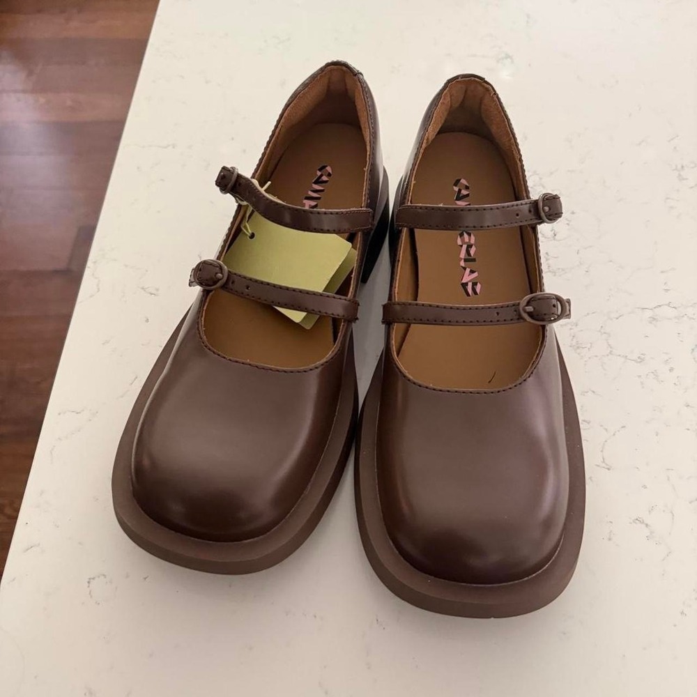 CamperLab 1978 Leather Mary Jane Shoes EU 39 US 8.5 Brown Double Strap - Picture 2 of 8